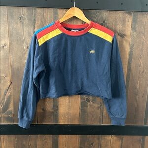 Vans Vintage Multicolor Crewneck Cropped Sweatshirt Women’s Size S